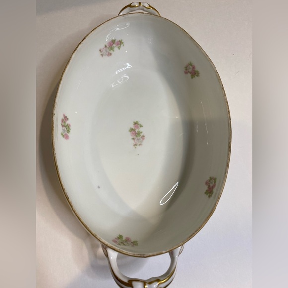Vtg C. Ahrenfeldt Limoges Bone China Oval Serving Dish with Handles - Picture 5 of 10